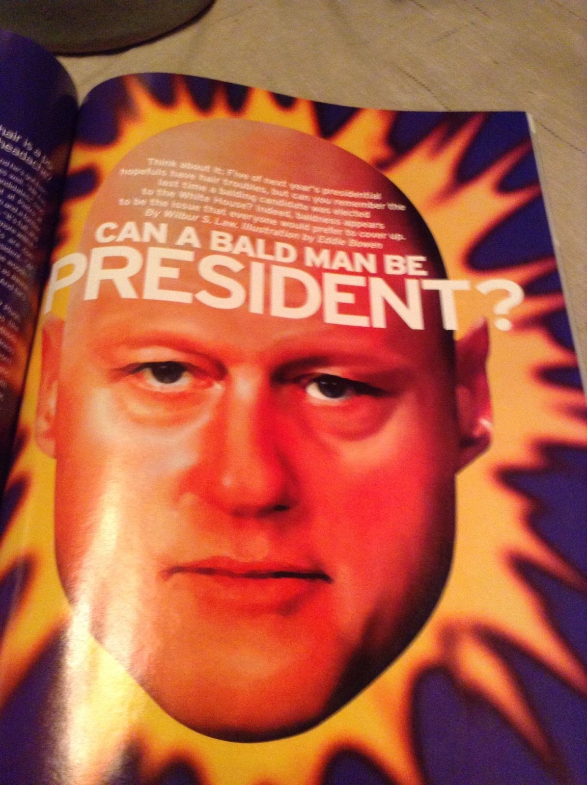 JFK. Can a bald man be president?